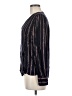 Hinge Stripes Black Long Sleeve Blouse Size M - photo 5