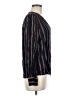 Hinge Stripes Black Long Sleeve Blouse Size M - photo 4