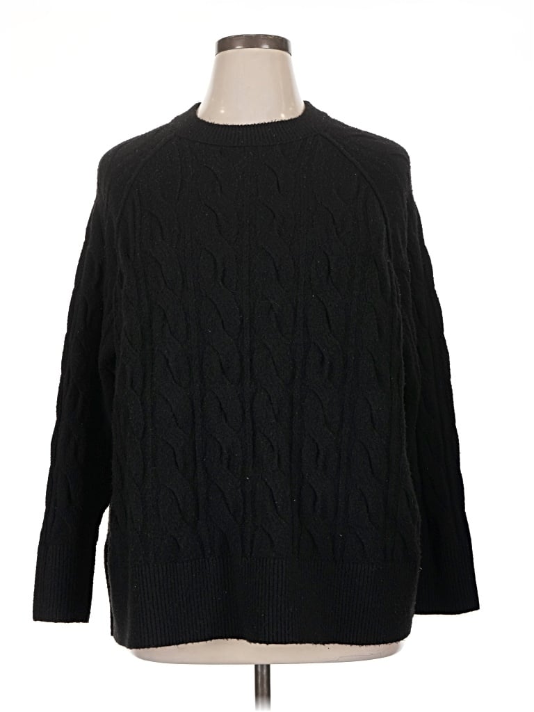Pre-owned Aerie Pullover Sweater In Black