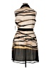 DKNY 100% Polyester Stripes Tan Cocktail Dress Size 14 - photo 2