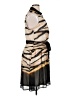 DKNY 100% Polyester Stripes Tan Cocktail Dress Size 14 - photo 4