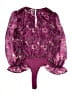 Dee Elly 100% Polyester Purple 3/4 Sleeve Blouse Size M - photo 2