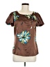 Worthington 100% Polyester Brown Short Sleeve Blouse Size M - photo 1