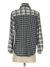 Above and Beyond Checkered-gingham Gray Long Sleeve Blouse Size S - photo 2