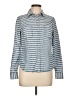 Lands' End 100% Cotton Stripes Blue Long Sleeve Button-Down Shirt Size 10 - photo 1