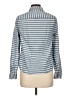 Lands' End 100% Cotton Stripes Blue Long Sleeve Button-Down Shirt Size 10 - photo 2