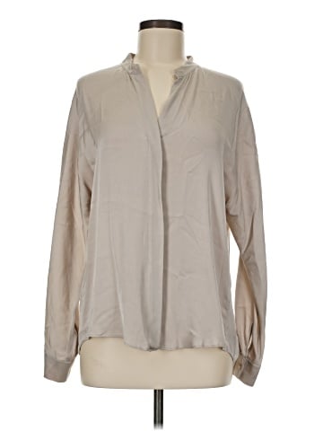 Vince. Long Sleeve Silk Top (view 1)