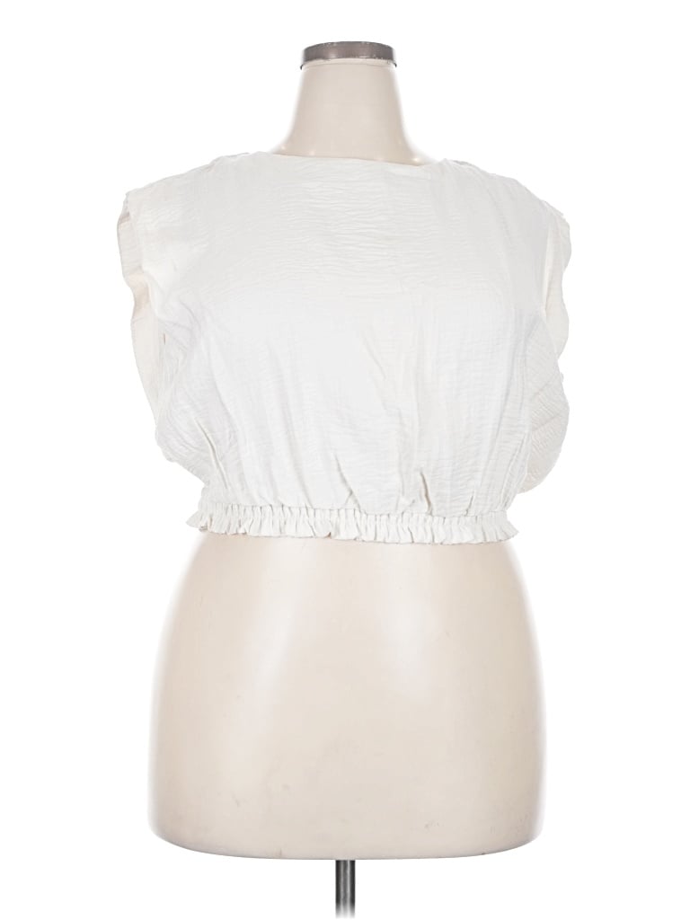 Pre-owned A New Day Sleeveless Blouse In White