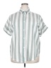 Unbranded Stripes Silver Short Sleeve Blouse Size 2X - photo 1