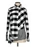 Liv 100% Polyester Checkered-gingham Silver Long Sleeve Blouse Size S - photo 1