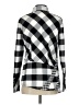 Liv 100% Polyester Checkered-gingham Silver Long Sleeve Blouse Size S - photo 2