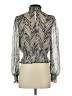 Lucy Paris 100% Polyester Animal Print Silver Long Sleeve Blouse Size S (estimated) - photo 2
