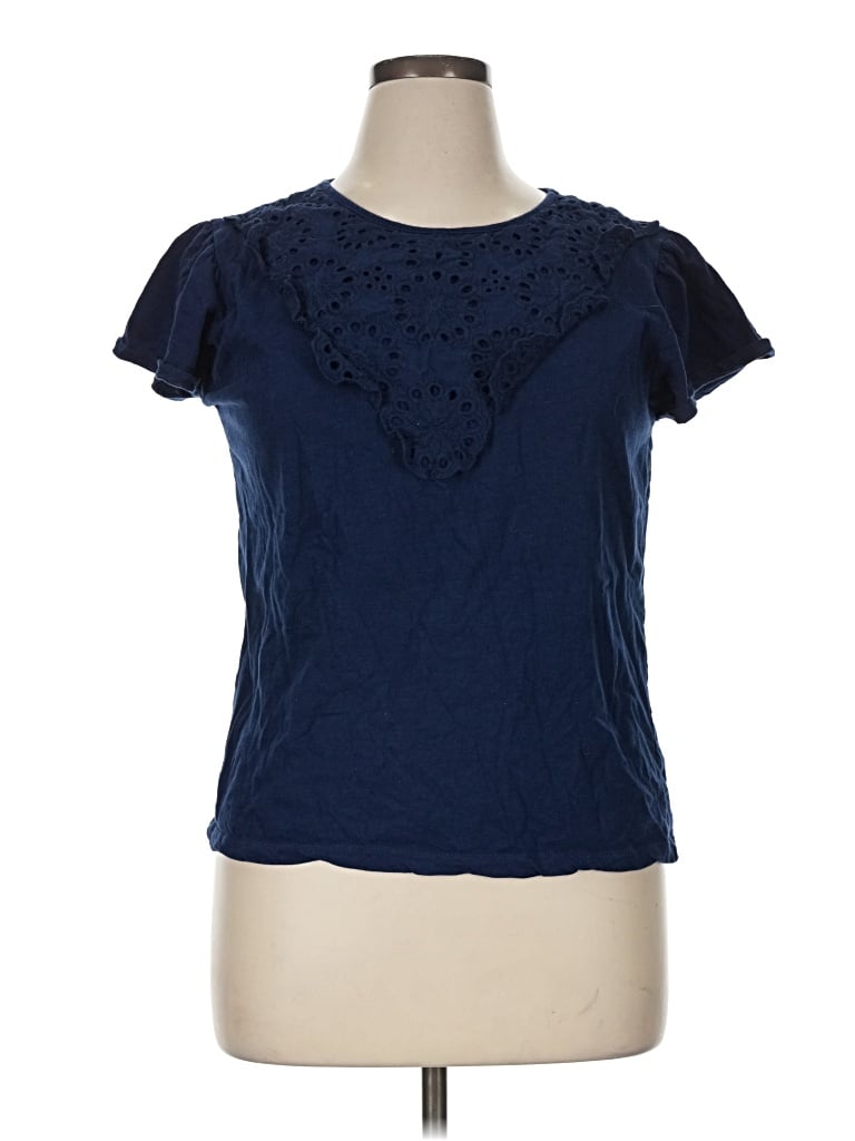 Pre-owned St. John's Bay Short Sleeve T-shirt In Blue