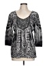 Style&Co Silver 3/4 Sleeve T-Shirt Size L - photo 1