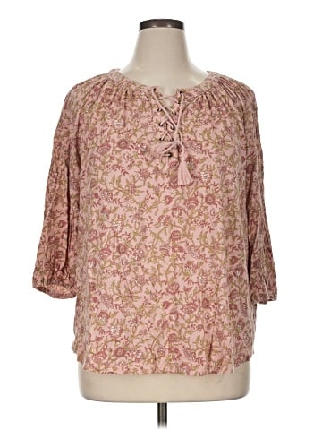 Chaps 3/4 Sleeve Blouse (view 1)