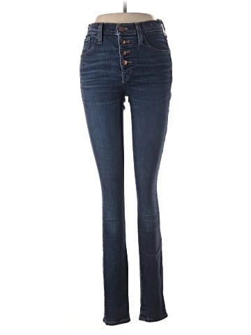 Madewell Tall 9" Mid-Rise Skinny Jeans in Hayes Wash: Button-Front Edition (view 1)