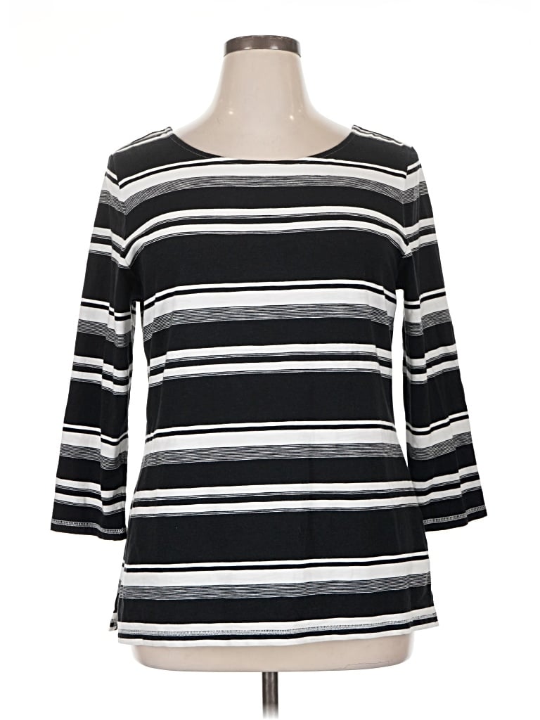Pre-owned T By Talbots 3/4 Sleeve T-shirt In Black