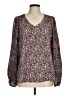 Cotton Bleu 100% Polyester Brown Long Sleeve Blouse Size M - photo 1