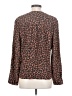 Amour Vert 100% Silk Animal Print Brown Long Sleeve Silk Top Size S - photo 2