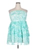 Unbranded 100% Polyester Tie-dye Teal Cocktail Dress Size XL - photo 1