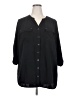 Essentials 100% Polyester Black 3/4 Sleeve Blouse Size 2X - photo 1