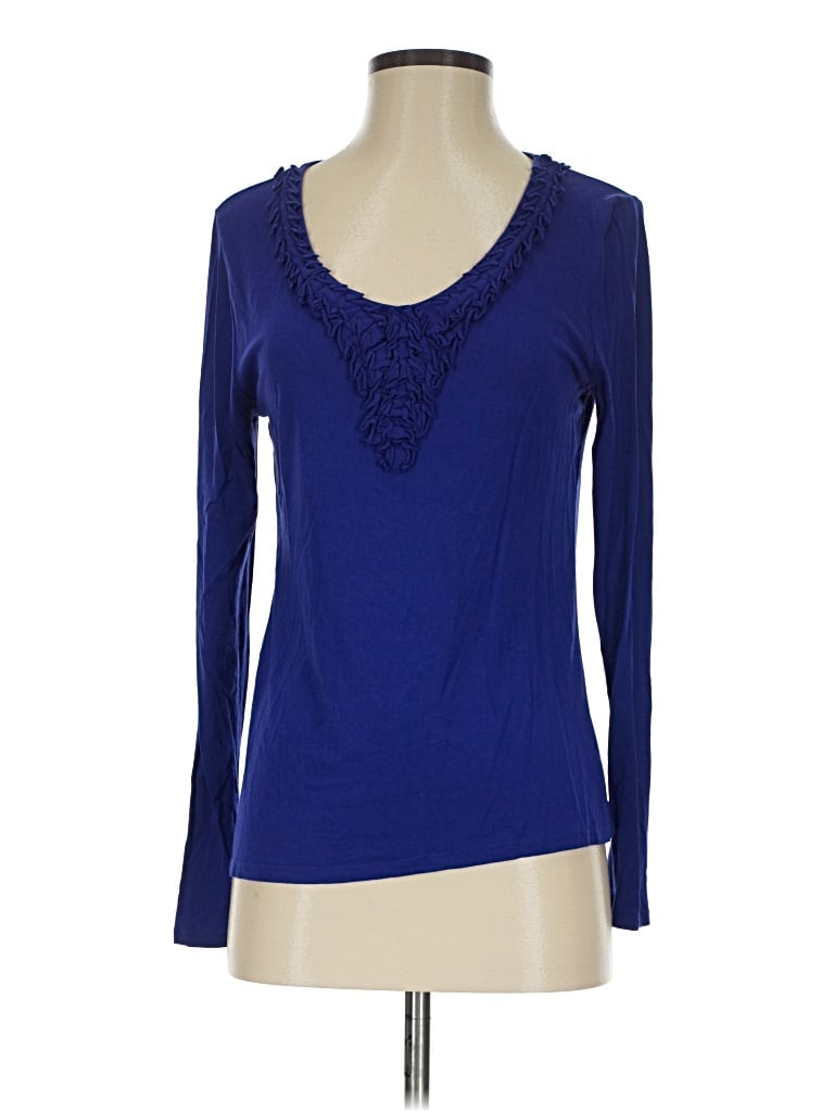 Pre-owned Coldwater Creek Long Sleeve T-shirt In Blue