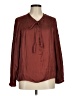 J.Crew 100% Polyester Burgundy Long Sleeve Blouse Size M - photo 1