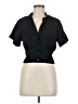Madewell Black Drapey Banded-Bottom Button-Down Top Size M - photo 1