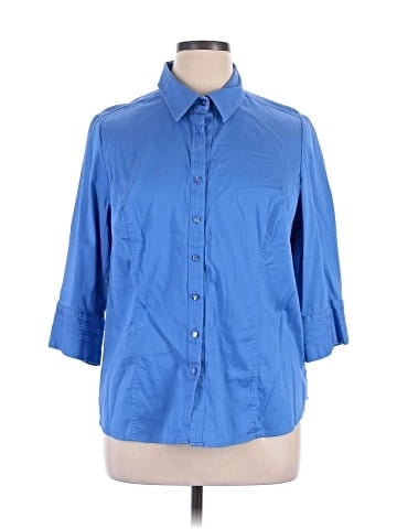 Lane Bryant Outlet 3/4 Sleeve Button-Down Shirt (view 1)