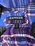 Express 100% Rayon Plaid Blue Sleeveless Button-Down Shirt Size M - photo 7