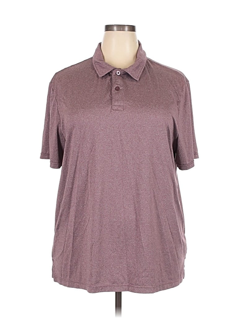 Pre-owned 32 Degrees Short Sleeve Top Burgundy Collared Neckline Tops