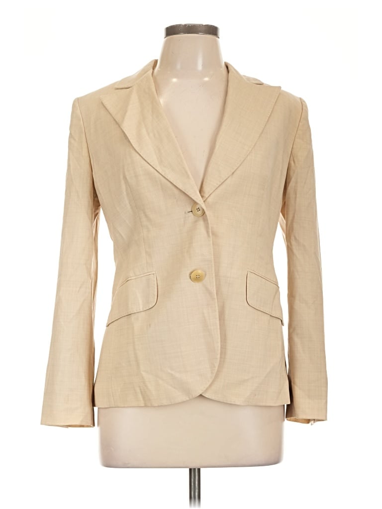 Pre-owned Ann Taylor Loft Wool Blazer Jacket In Tan