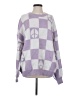 Earthbound Trading Co. Checkered-gingham Purple Pullover Sweater Size S - photo 1
