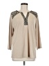 Susan Graver Tan 3/4 Sleeve Blouse Size M - photo 1
