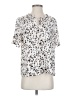 Nine West 100% Polyester Animal Print White Short Sleeve Blouse Size M - photo 1