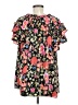 Unbranded 100% Polyester Floral Black Short Sleeve Blouse Size M - photo 2