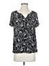 Worthington 100% Polyester Black Short Sleeve Blouse Size M (petite) - photo 1