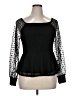 Ember 100% Polyester Black Long Sleeve Blouse Size XL - photo 1