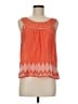 Floreat Aztec Or Tribal Print Orange Sleeveless Blouse Size 6 - photo 1