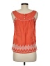 Floreat Aztec Or Tribal Print Orange Sleeveless Blouse Size 6 - photo 2