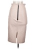 ThePerfext 100% Leather Solid Tan Pink Leather Skirt Size S - photo 2