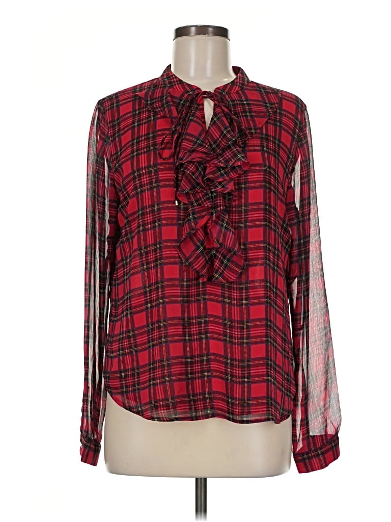 Pre-owned Tommy Hilfiger Long Sleeve Blouse In Red