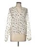 Ann Taylor LOFT Polka Dots Ivory Long Sleeve Blouse Size L - photo 1