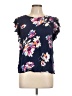 Saint Tropez West 100% Rayon Blue Short Sleeve Blouse Size L - photo 1