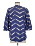 Shein Chevron-herringbone Blue 3/4 Sleeve Blouse Size M - photo 2