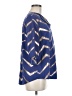 Shein Chevron-herringbone Blue 3/4 Sleeve Blouse Size M - photo 4
