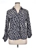 Adrienne Vittadini Print Blue Long Sleeve Blouse Size XL - photo 1