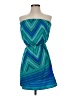 Express 100% Polyester Chevron-herringbone Blue Cocktail Dress Size XS - photo 1