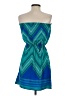 Express 100% Polyester Chevron-herringbone Blue Cocktail Dress Size XS - photo 2