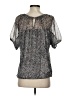 Ann Taylor LOFT 100% Rayon Silver Short Sleeve Blouse Size S - photo 2